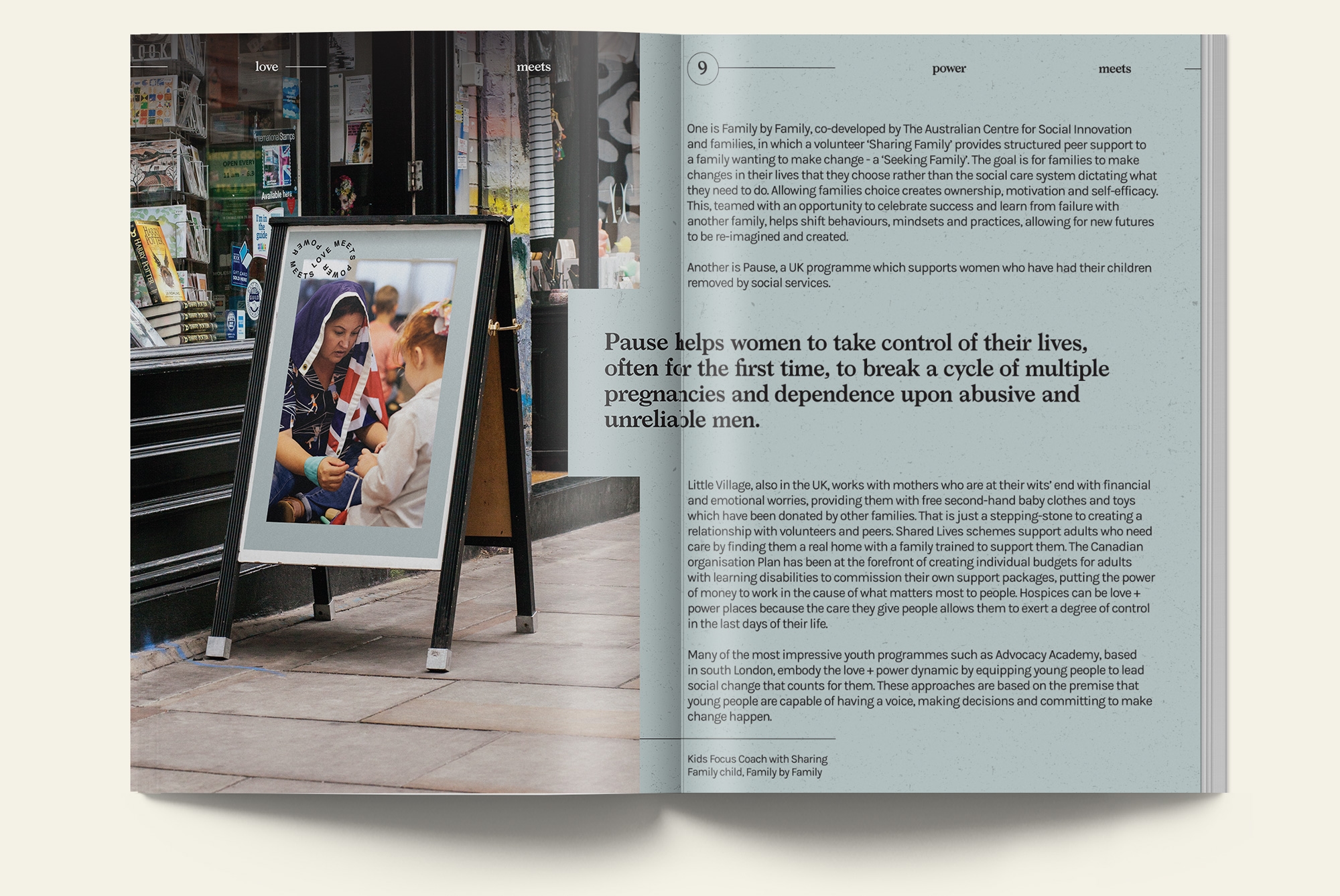 Page spread from Love and Power