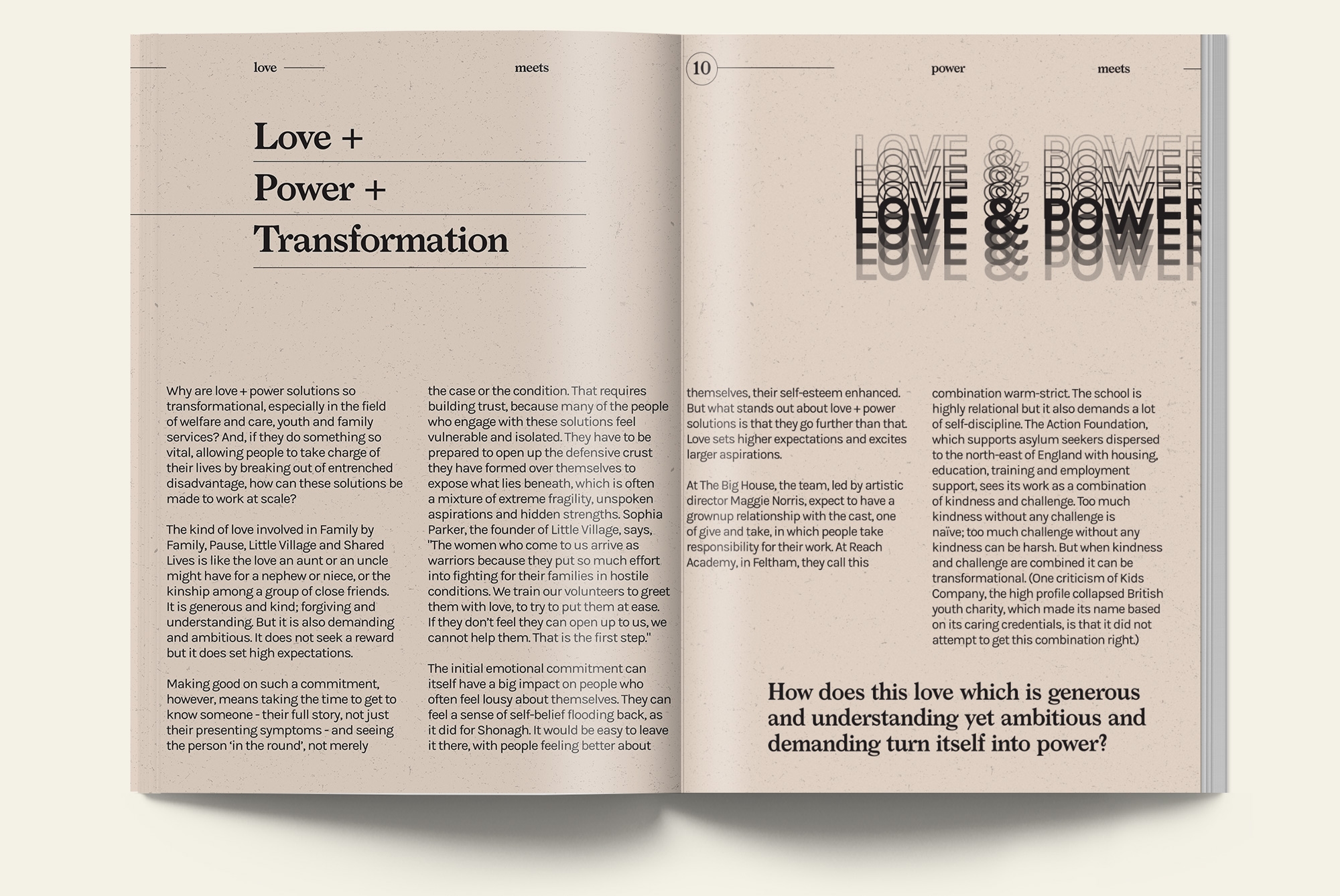 Page spread from Love and Power