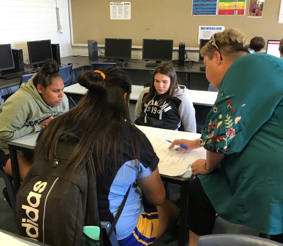 Small group of people learning in a classroom