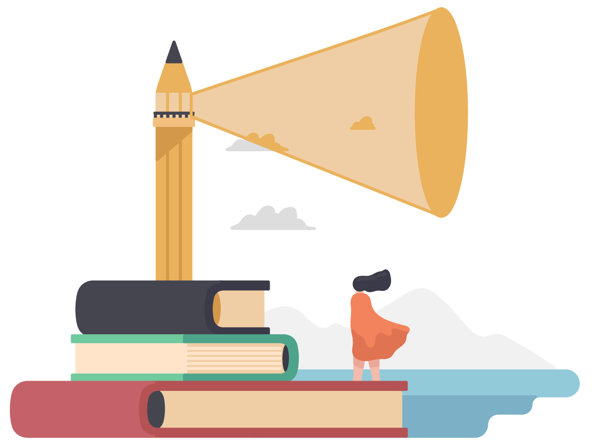 Illustration of a stack of books