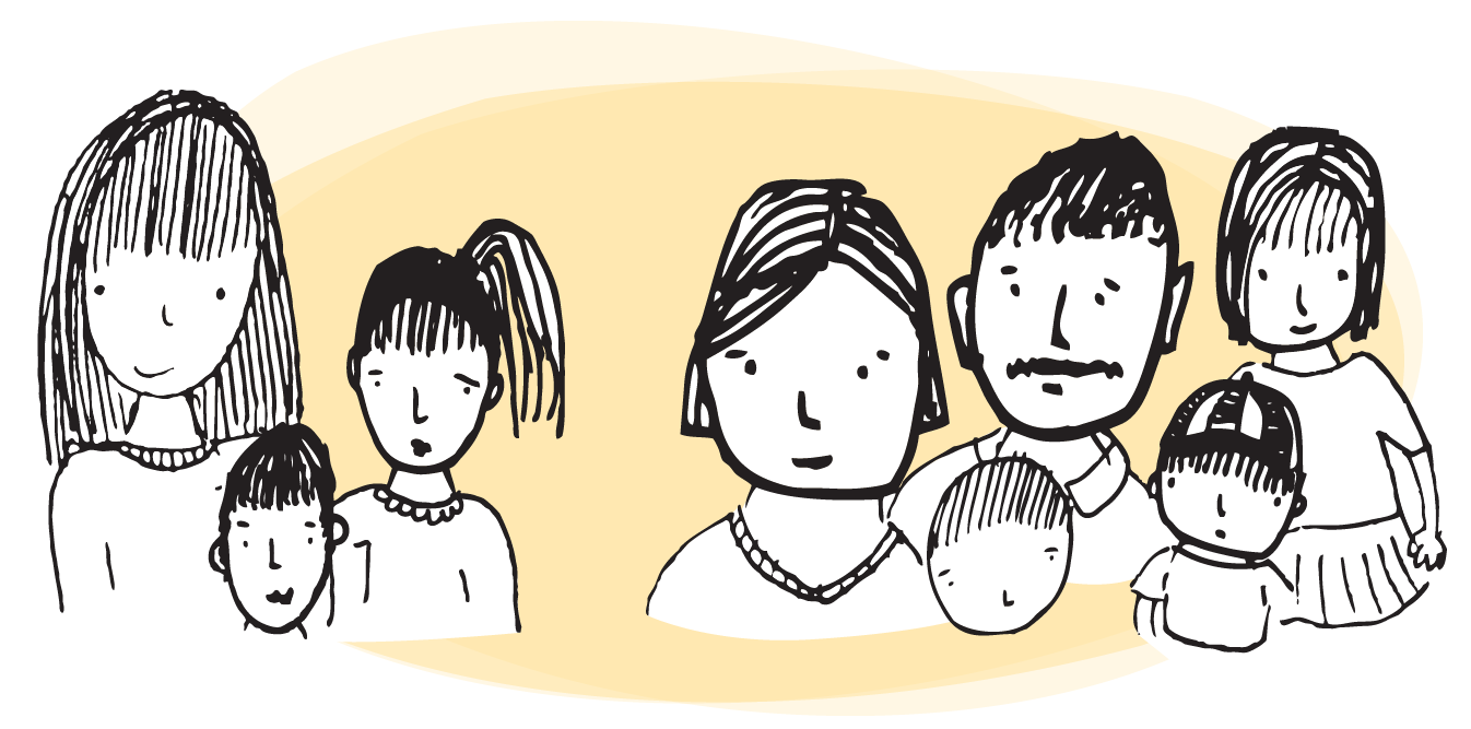 Illustration of two families
