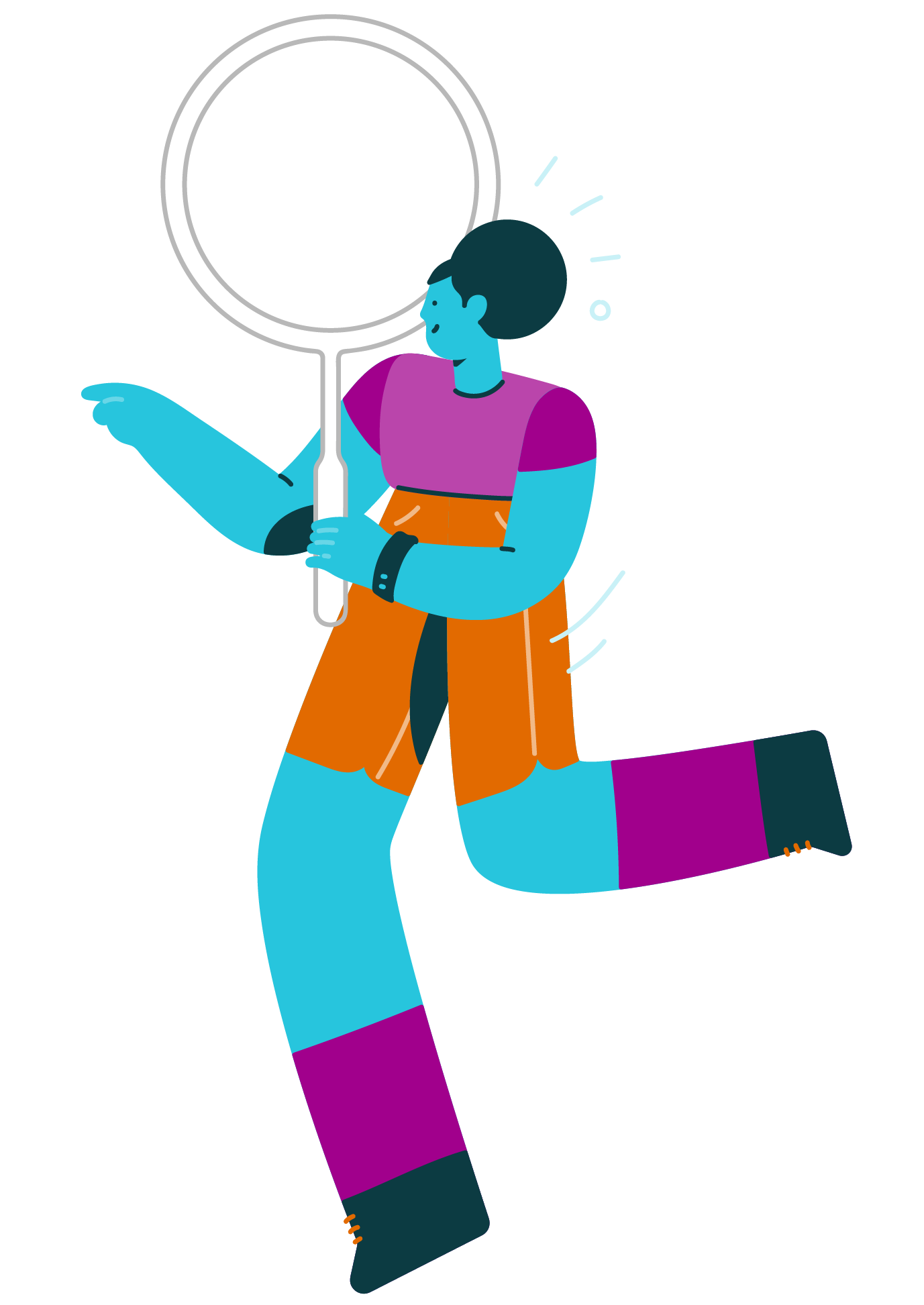Illustration of a person holding a mirror to themselves