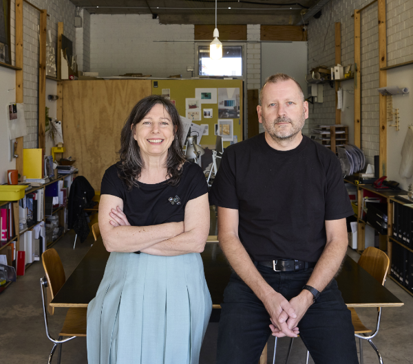 Couple smiling at home