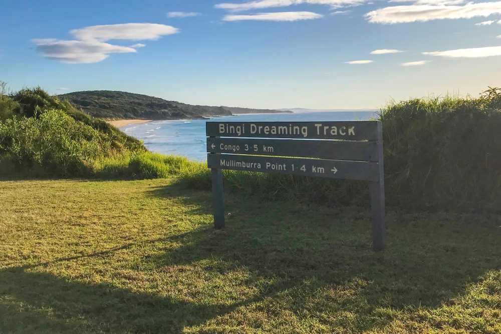 Trailhead sign of the Bingo Dreaming Track