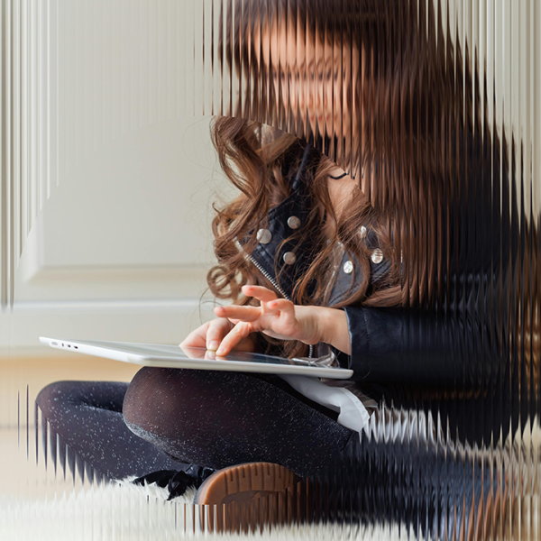 Child using an iPad
